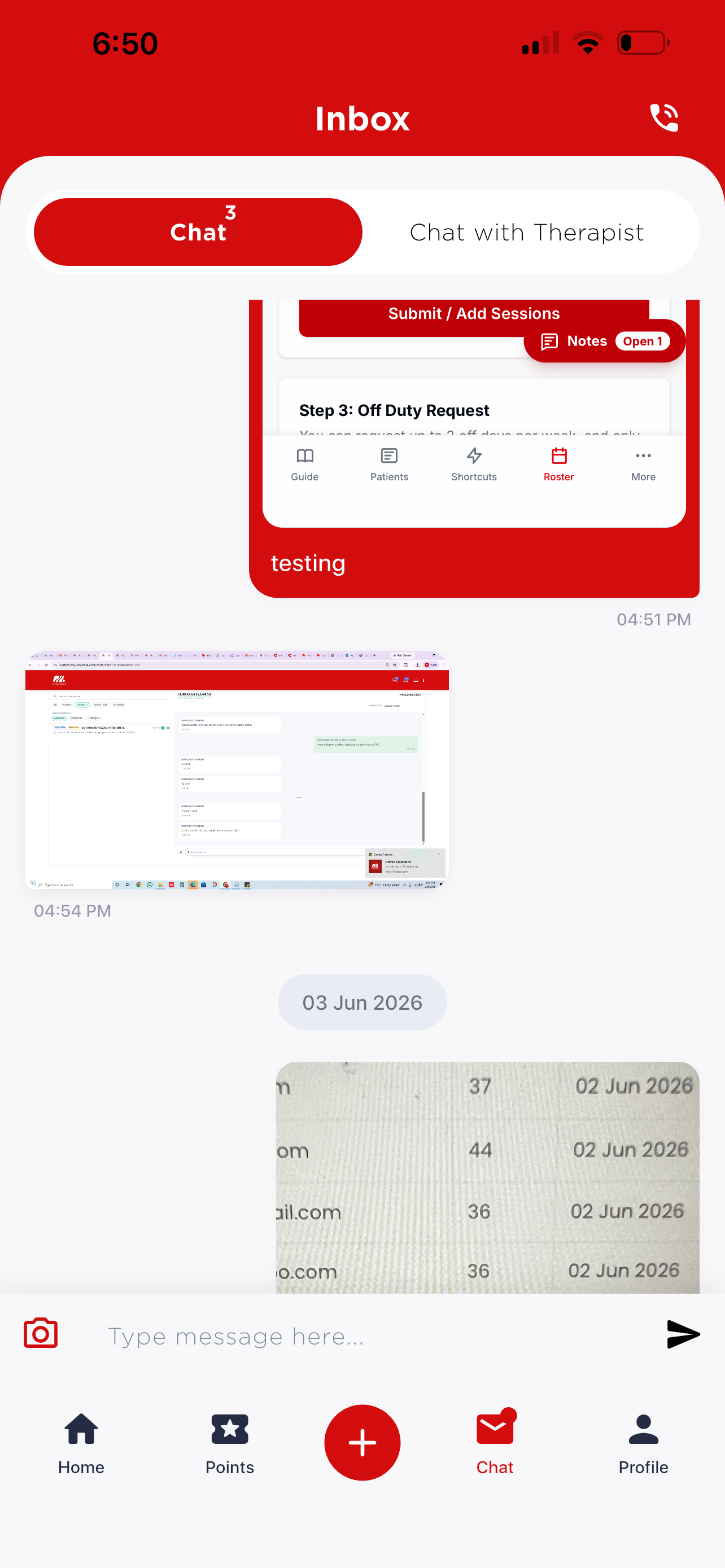 Inbox — Chat tab with CS conversation