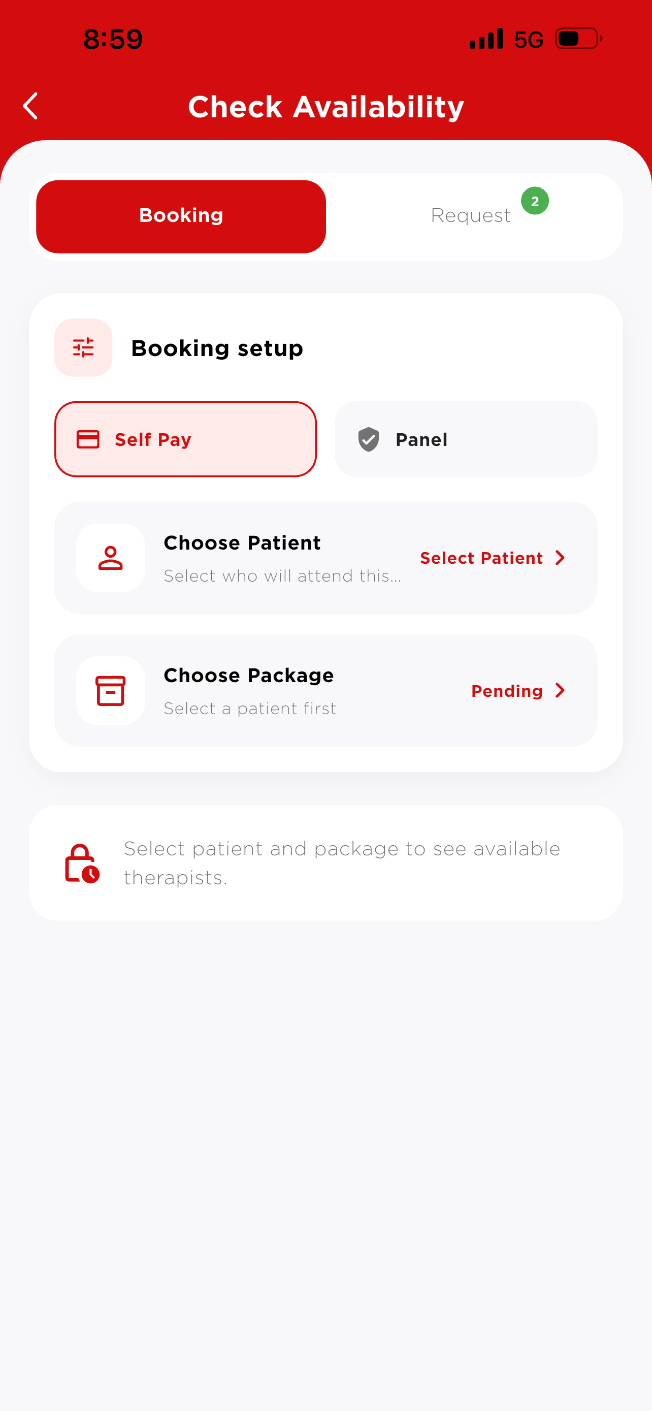 Check Availability — Booking tab